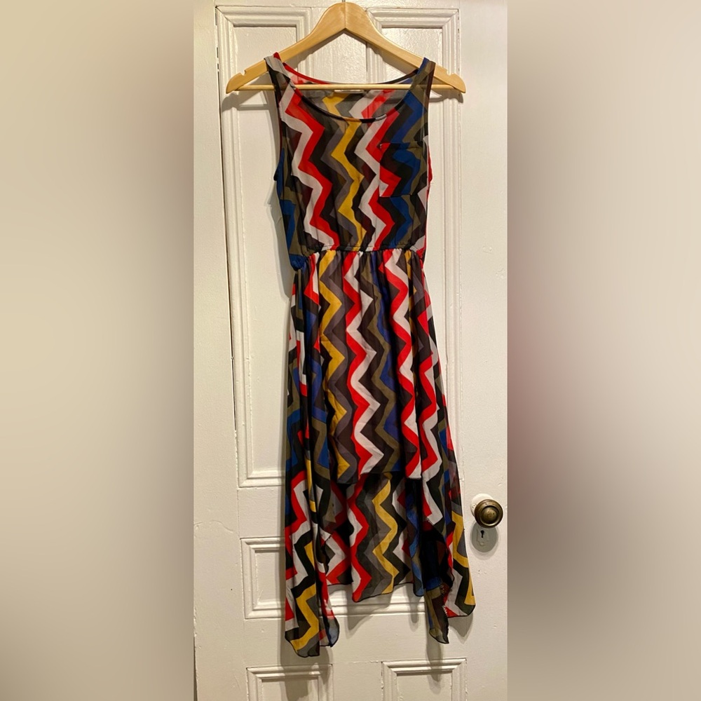 Vibrant high-low dress